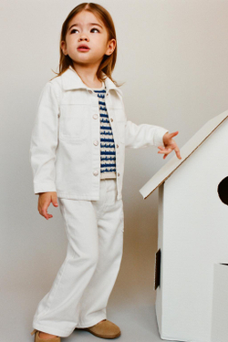 ZARA БРЮКИ ПРЯМОГО КРОШЕ ИЗ ТВИЛА С ЦВЕТОЧНОЙ ДЕТАЛЬЮ ИЗ КРУЖЕВА КРОШЕ, ЖЕЛТОВАТО-БЕЛЫЙ