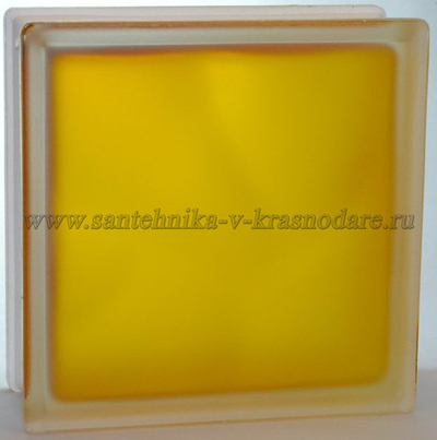Стеклоблок матовый медовый Vitrablok  19x19x8  окрашенный изнутри