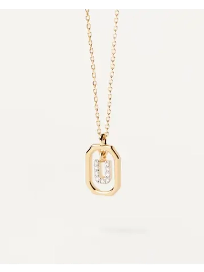 Колье женское PDPaola Мини-Буква U серебро 925 пробы покрытое золотом 750 пробы CO01-532-U