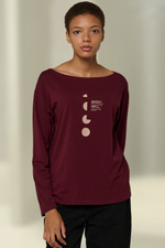 Лонгслив женский бордовый (лодочка)