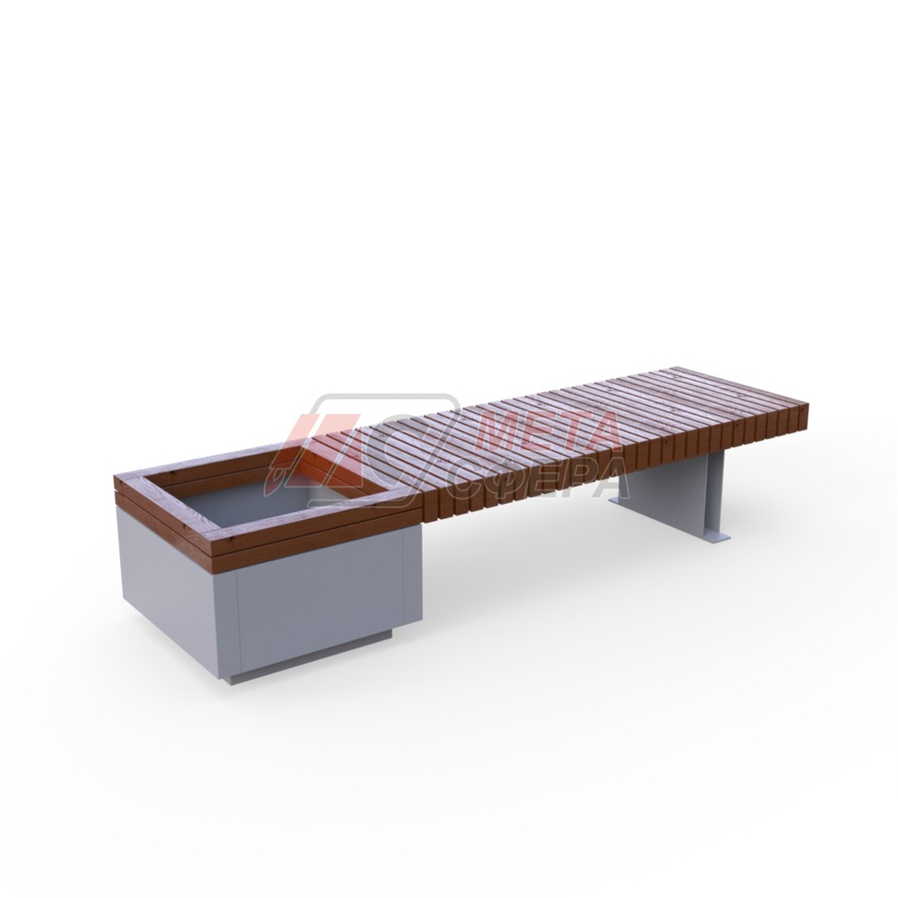 Лавка Rail Road 03 с вазоном