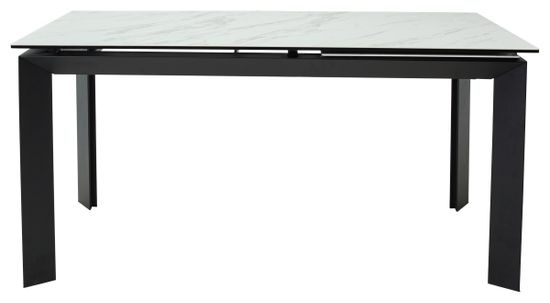 Стол CREMONA 180 KL-99 Белый мрамор матовый, итальянская керамика / черный каркас