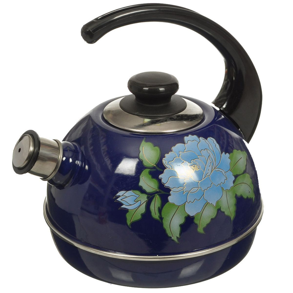 Чайник сталь, эмал, 3.5 л, свист, руч консоль, Рубин, С1599, син, T04/35/05/01/ 13/ 14/ 27/ 31
