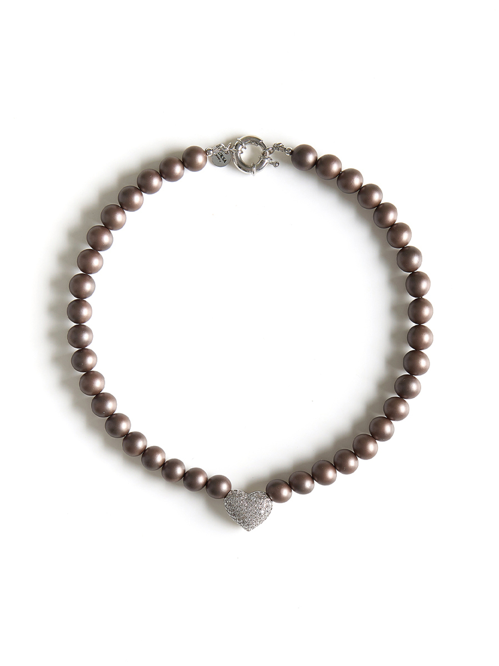 Колье "Autumn Heart Brown" Silver