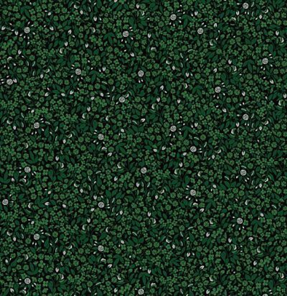 Мелкораппортный растительный дизайн с листьями, цветами и ягодами