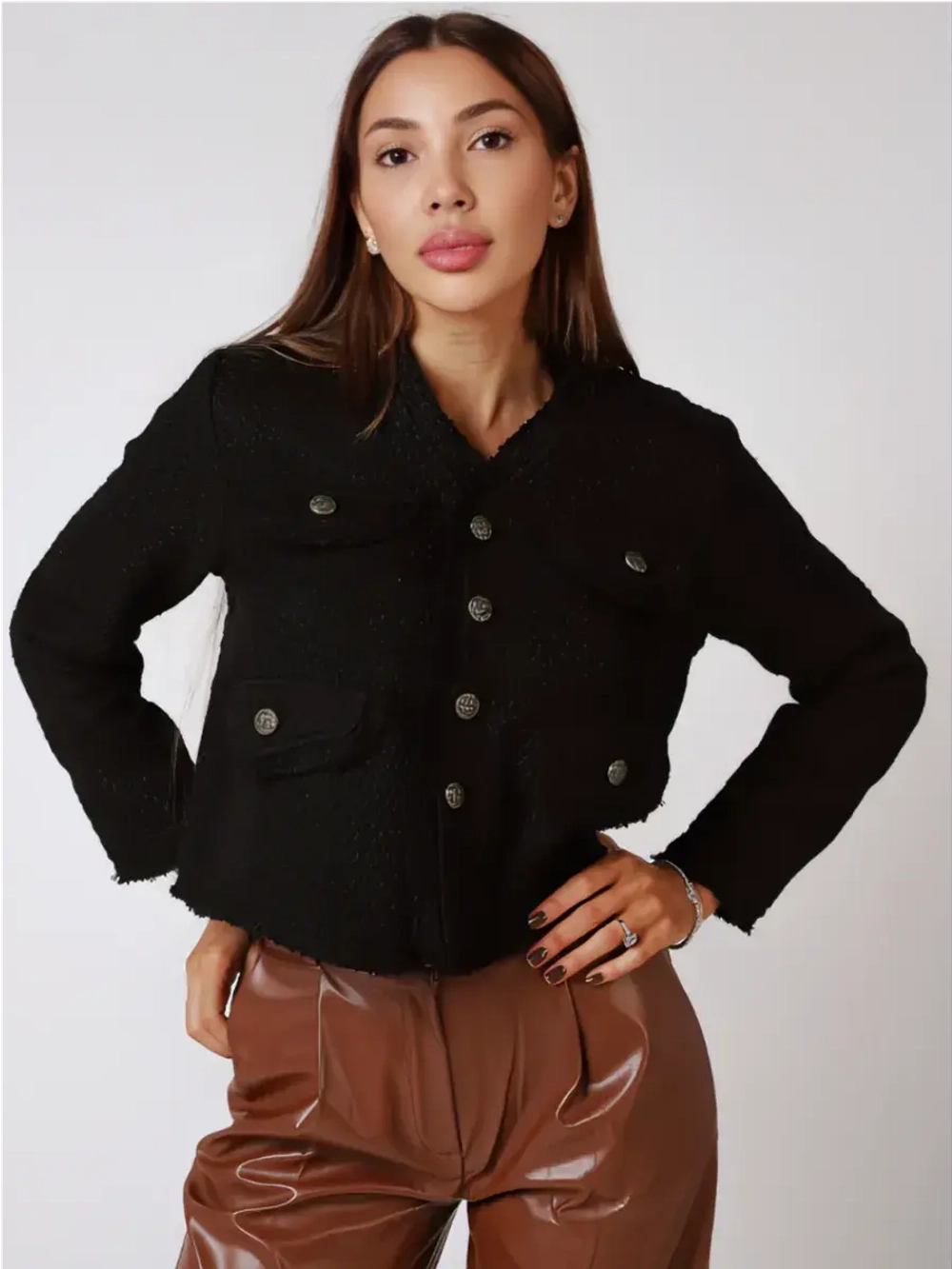 Жакет укороченный твидовый