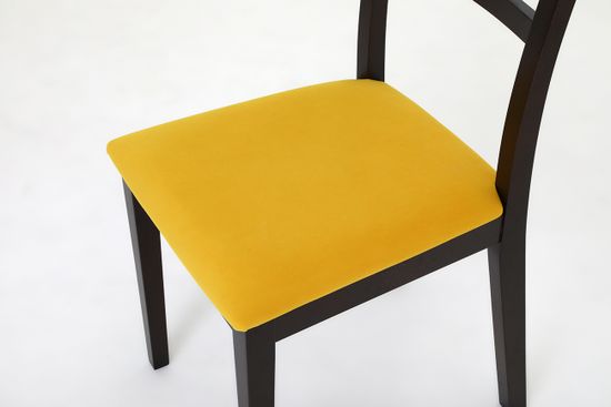 Стул Стенли (бук/тон 344 темный бук/ткань Prima yellow)