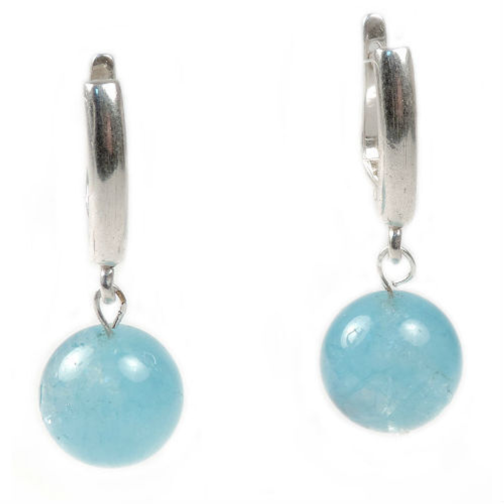 Серьги "Бонбон" аквамарин