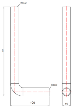 Отвод Valtec 15х100х600 мм безраструбный 90° (фитинги из нерж. стали серии VTi.960.I)