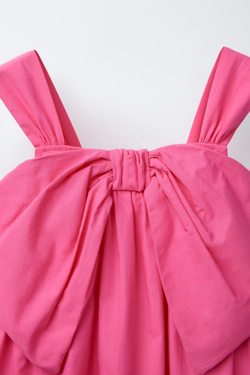 ZARA ПЛАТЬЕ С БОЛЬШИМ БАНТОМ, ЦВЕТ ФУКСИИ