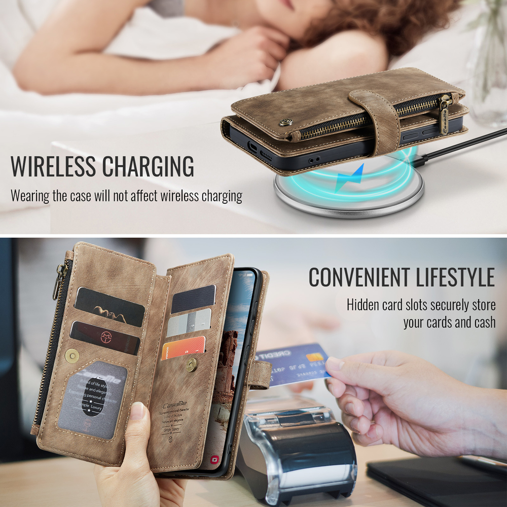 Многофункциональный чехол-кошелек CaseMe 3 in 1 Matte Wallet для Samsung Galaxy S25 FE