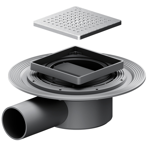 Душевой трап AM.PM MasterFlow 10 W01BD-P11-010-01SB с решеткой Хром матовый Cut Gradient