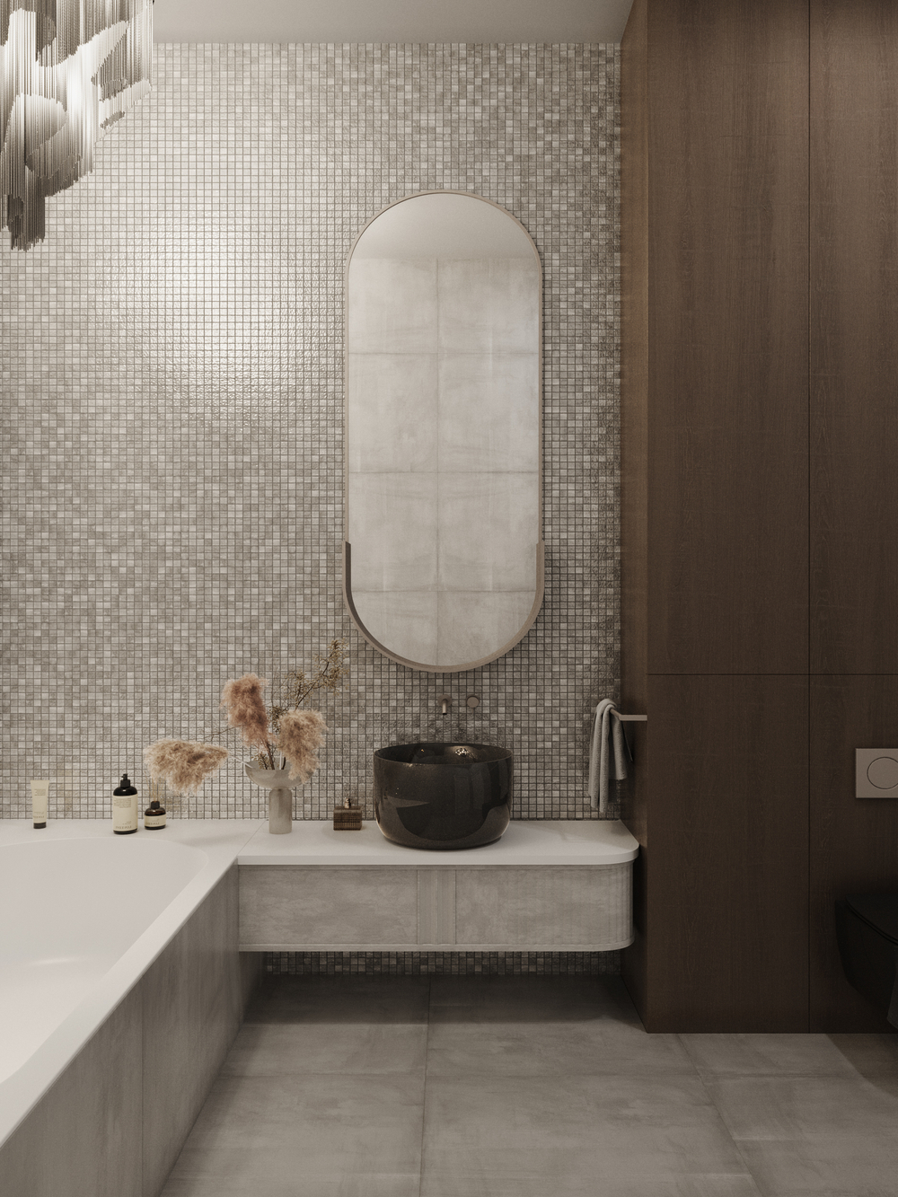 Мозаика стеклянная Atlantis Platinum/Атлантика платиновый (24х24) 315х315х4 мм