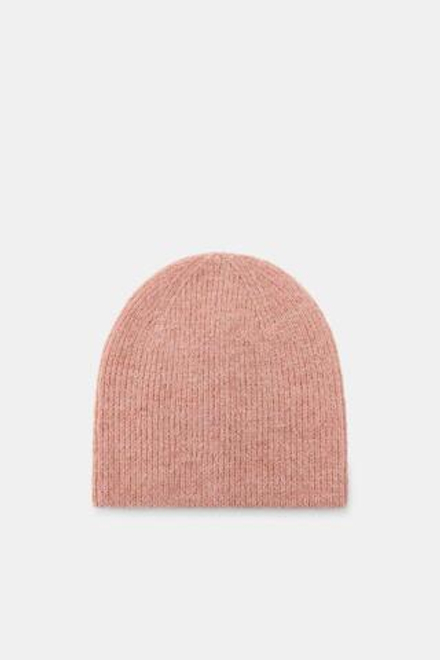 ZARA ШАПКА БИНИ В РУБЧИК, РОЗОВЫЙ
