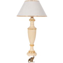 Настольная лампа Ваза Ребристая Айвори с абажуром №38 Айвори