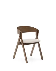 Стул Godia из дерева в цвете венге и бежевого шенилла