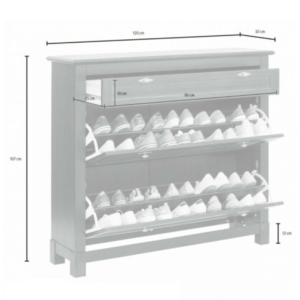 Тумба для обуви 21 Рауна (белый воск)