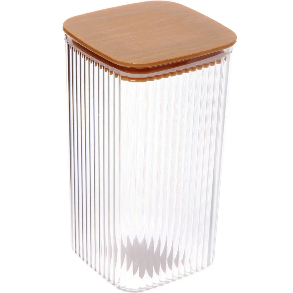 Банка для продуктов пластиковая «BAMBOO» 1200мл квадратная