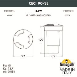 Грунтовый светильник FUMAGALLI CECI 90-3L 1F3.000.000.LXU1L