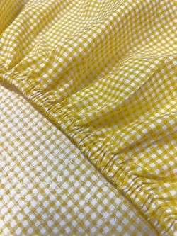 Постельное белье перкаль Сказка "Желтая клеточка" 2-спальное Наволочка 50х70 см 2 шт Простынь на резинке 160x200 см Пододеяльник 175x215 см