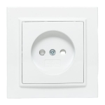 Розетка 1-м СП Минск 10А IP20 без заземл. защ. шторки бел. Basic EKF ERR10-022-100