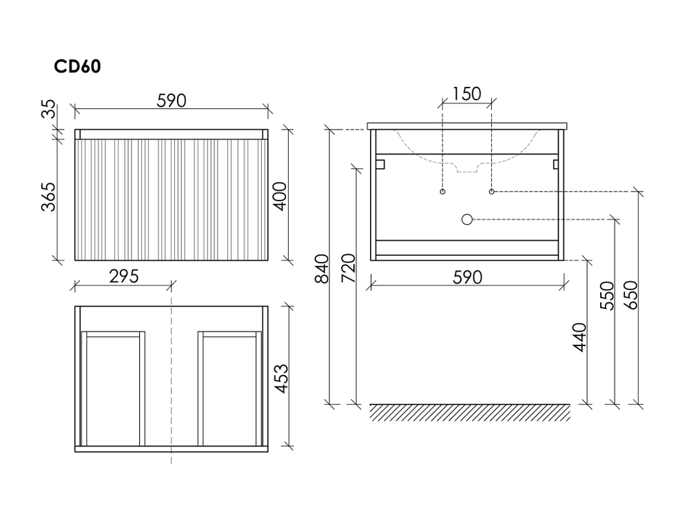 Тумба подвесная SANCOS Code 990х453х400, c одним  ящиком оснащенным доводчиками, цвет белый , арт. CD100W