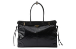 PRADA Bonnie Cow Leather One Shoulder Briefcase Large Women"s Black