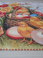 Набор декоративных гобеленовых салфеток (40*40) - 3 шт. Пасхальные краски