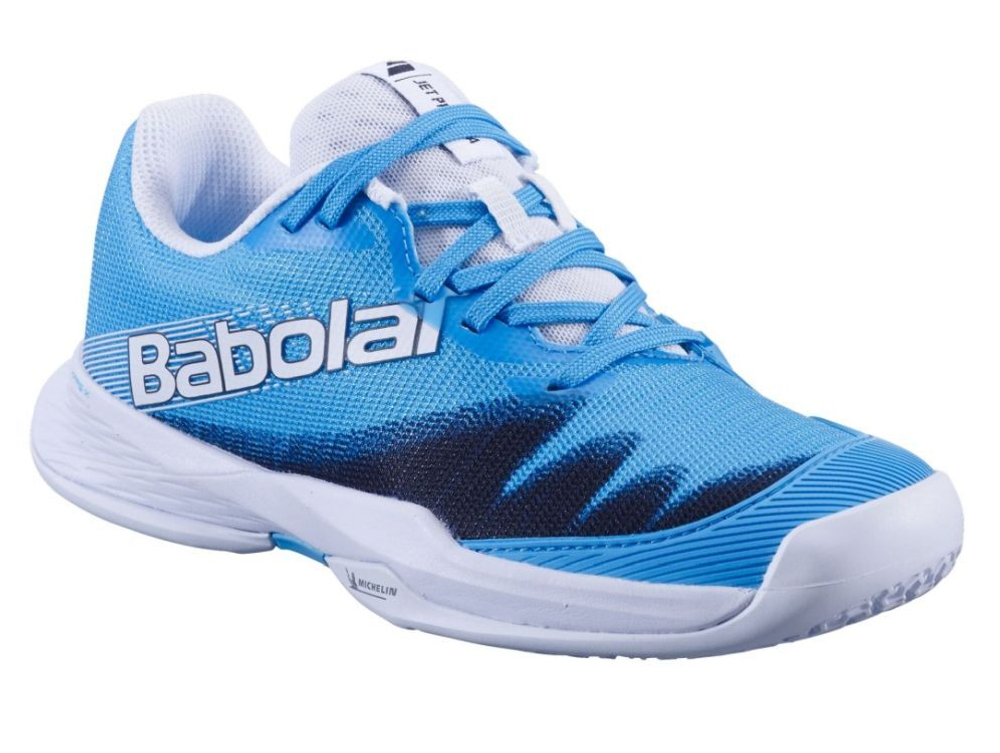 Детские кроссовки для Падел Babolat Jet Premura 2 JR - cyan blue/white