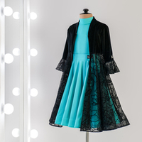 X 3-00-01 Бархатный пышный халат для танцев на молнии. | Vasileva Dance