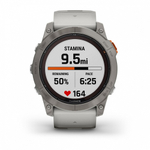 Смарт часы Garmin Fenix 7X Pro Sapphire Solar Edition Титановый корпус с дымчато-серым оранжевым ремешком