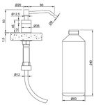Диспенсер для мыла с кнопкой встраиваемый в столешницу 1000 мл. нерж. сталь NOFER 03102.S матовый