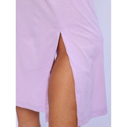 Платье трикотажное футболка с разрезами миди 116-од/с.лиловый