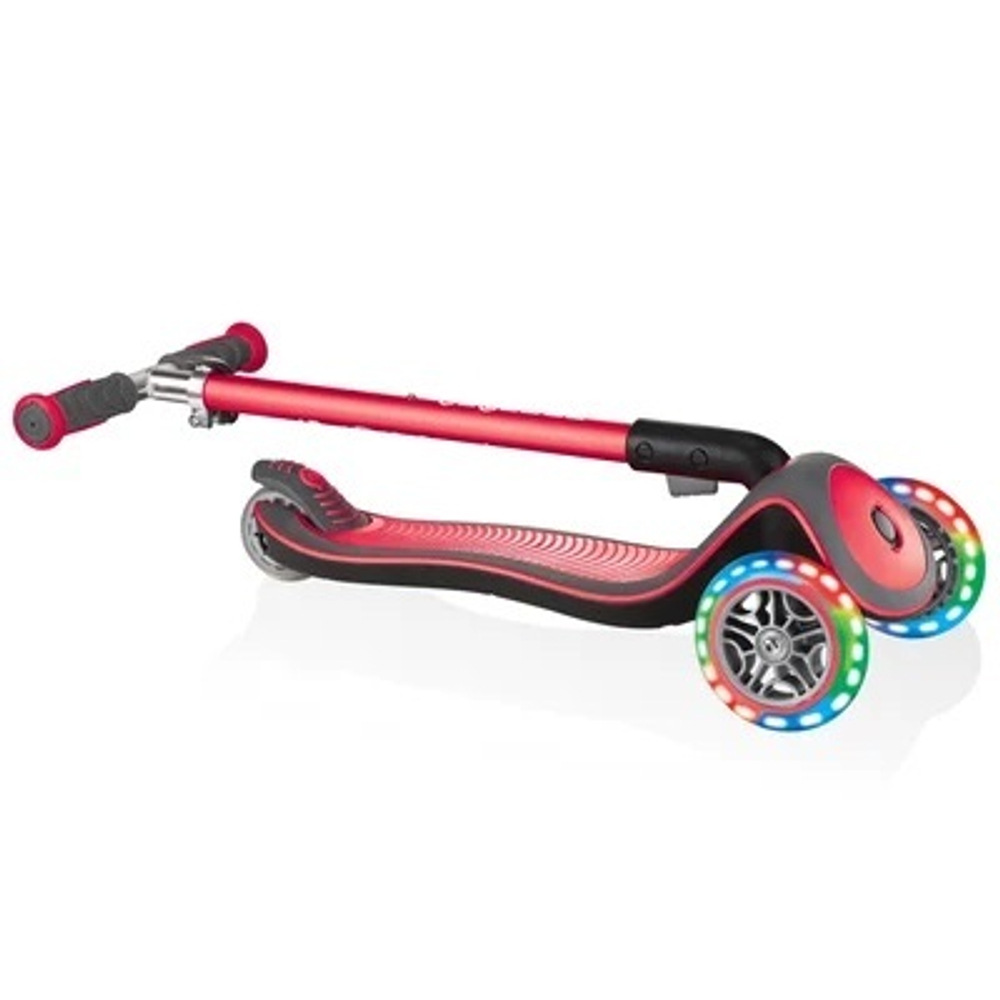 Самокат Globber Elite Deluxe Lights красный
