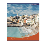 Тетрадь 48л., А5, клетка, Alingar "Европейские города", скрепка, мелованный картон (стандарт), блок офсет, 4 дизайна в пленке т/у