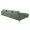 Угловой диван с левым шезлонгом 6200/5607-L-M5677 из зеленой кожи