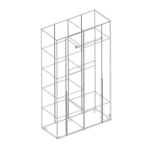 Стил Шкаф 4-х дверный с зеркалом 1,2м