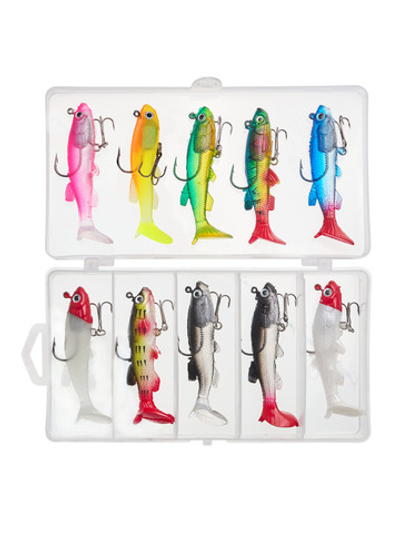 Набор силиконовых приманок для рыбалки 10 шт. размер 8 см.12г.