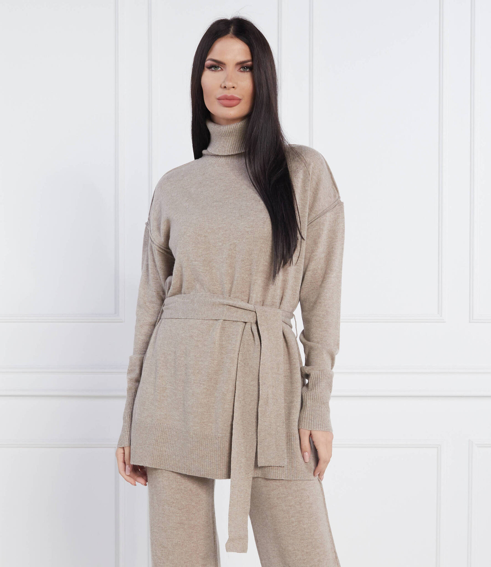 Хлопковый гольф maglia Beatrice B - бежевый(22FA8283CORE)