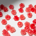 Подвеска резная "Роза", 8,5*10мм, поперечное отверстие, коралловая пудра