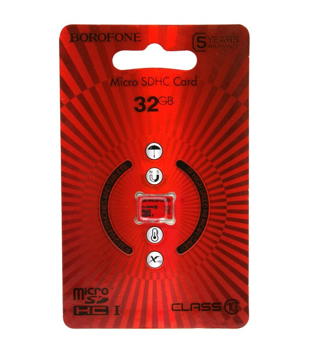 Micro SDHC карта памяти 32ГБ BOROFONE Class 10