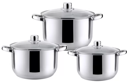 Haus Roland Кастрюля со стеклянной крышкой 5,1л нерж.сталь ИНДУКЦИЯ