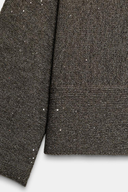 ZARA ВЯЗАНЫЙ СВИТЕР С ПАЙЕТКАМИ, ЗЕЛЕНЫЙ