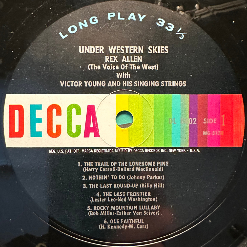 Rex Allen With Victor Young And His Singing Strings - Under Western Skies (США 1960г.)
