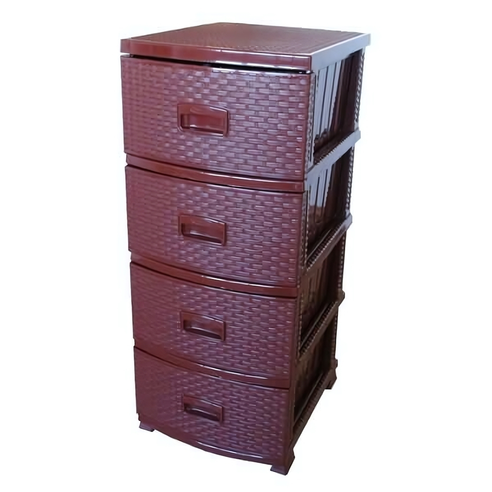 Комод ДЕКОР 4-х РОТАНГ коричневый РП-421