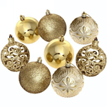 Новогодние шары 8 см (набор 24 шт) «Фактурный микс», золото