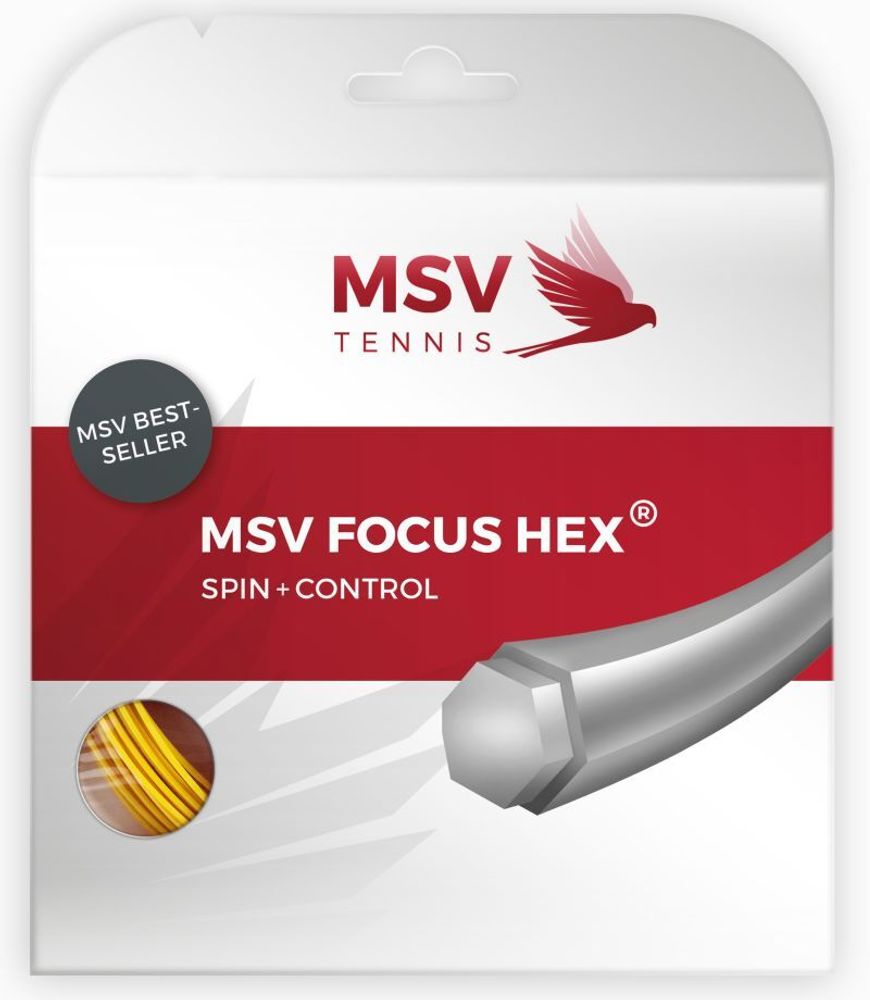 Теннисные струны MSV Focus Hex (12 м) - желтые