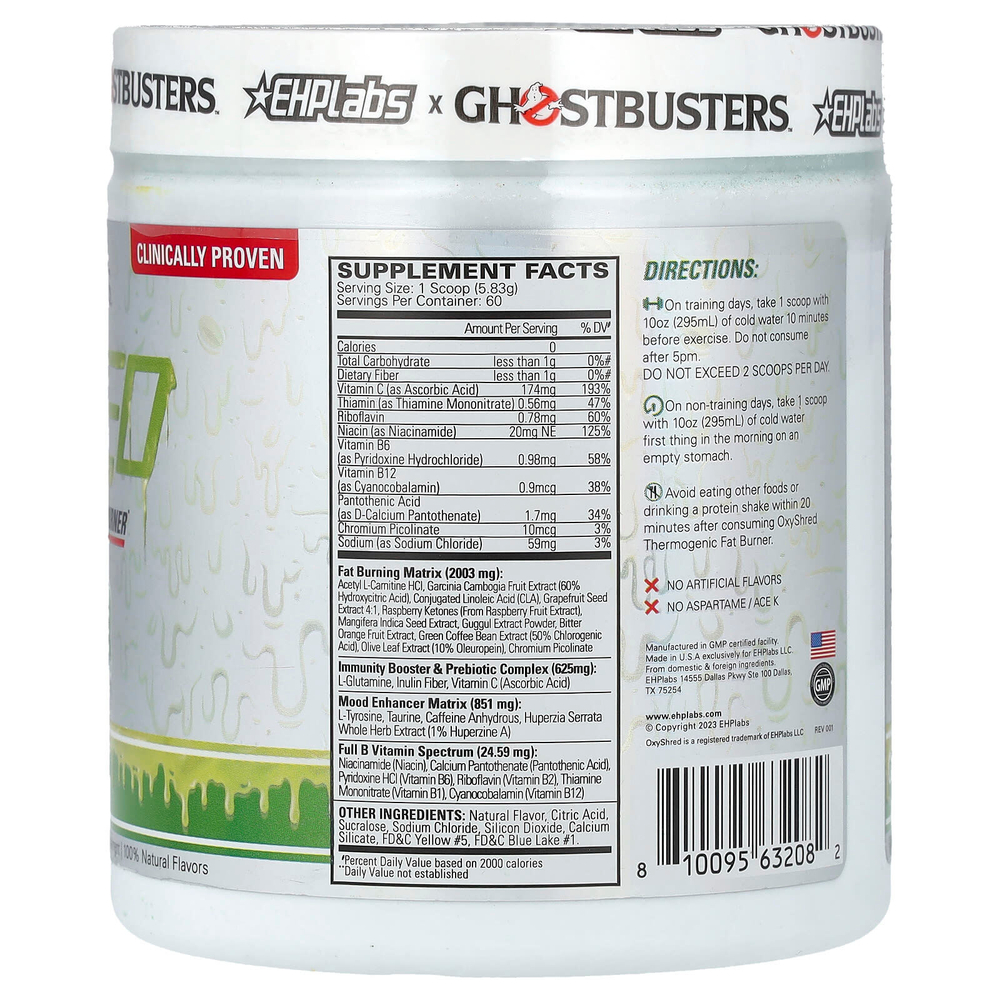 EHPlabs, Ghostbuster, OxyShred, термогенный сжигатель жира, лизун, 350 г (12,34 унции)