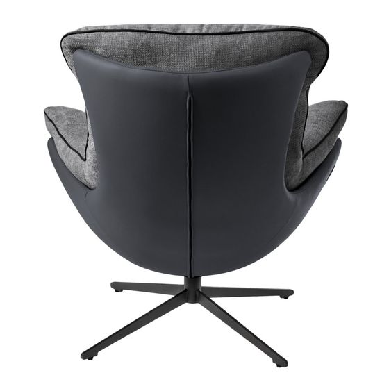 Кресло HUG тёмно-серый, экокожа, шенилл