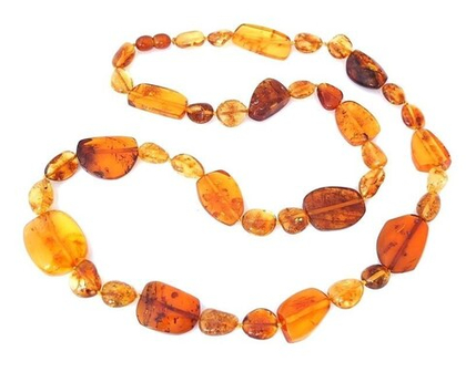 Бусы янтарные удлинённые 70 см (7402)
